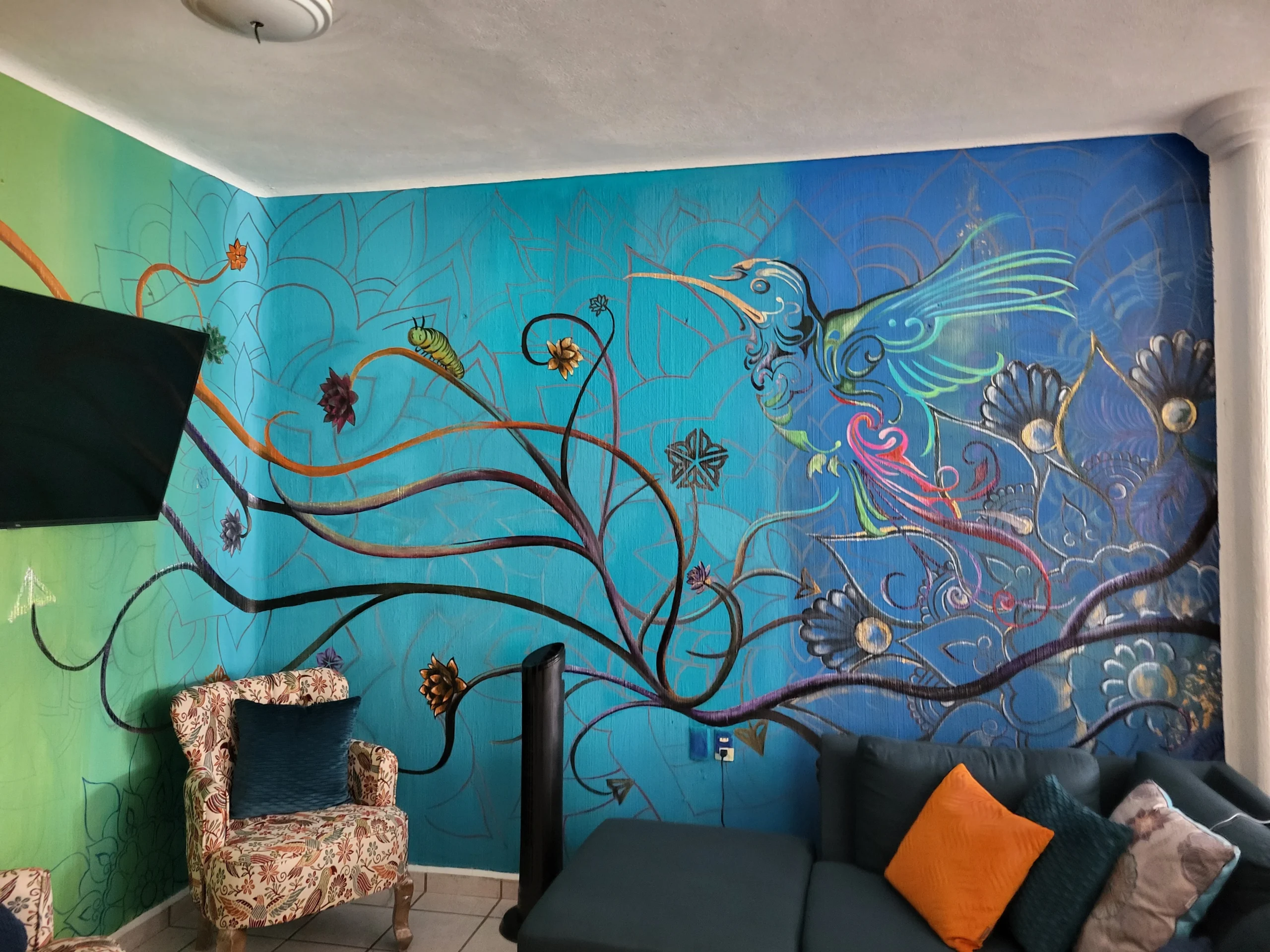 Colibrí mural
